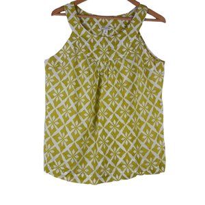 Banana Republic Lattice Top Yellow Pattern Tank Size Medium